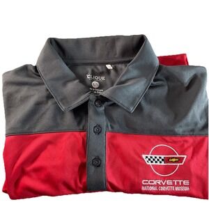 Clique‎ Corvette National Corvette Museum Short Sleeve Polo Shirt Men's SZ XL